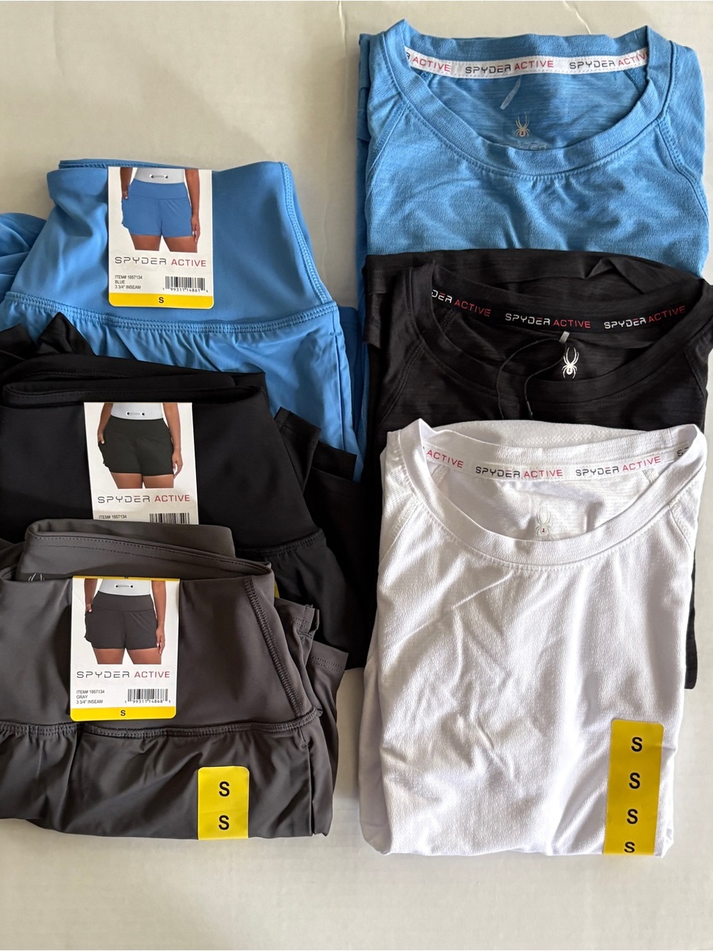 3 Spider Women’s Short Sleeve Active Tees & Matching Running Shorts